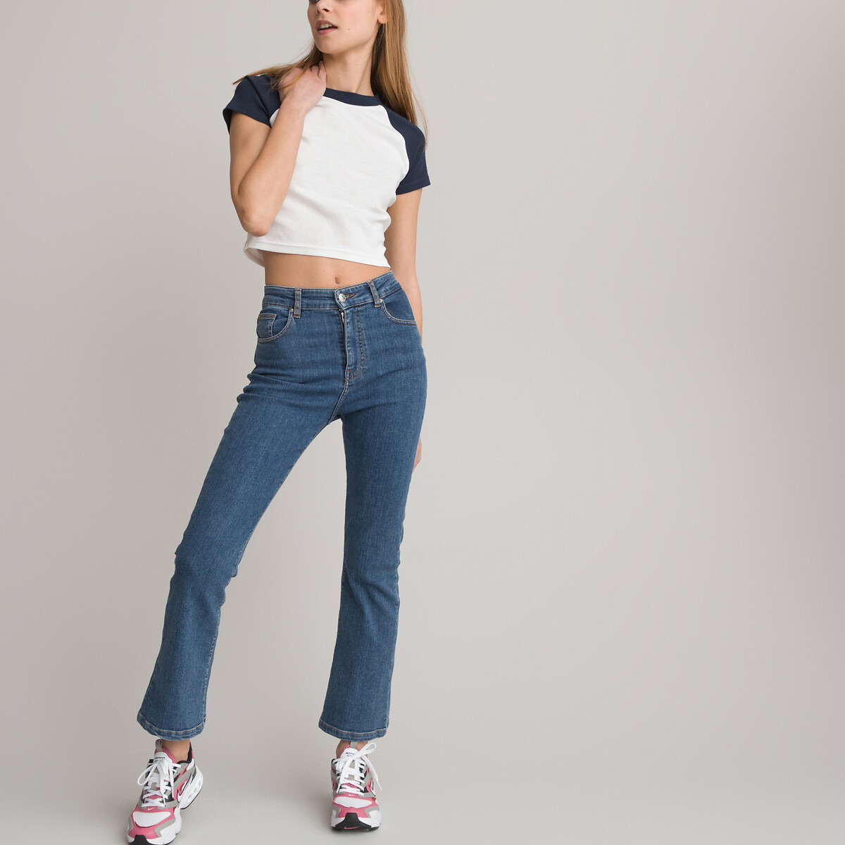 T-Shirt mit rundem Ausschnitt, Cropped-Form von LA REDOUTE COLLECTIONS