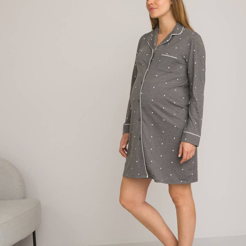 Umstandsnachthemd, lange Ärmel, Jersey von LA REDOUTE COLLECTIONS