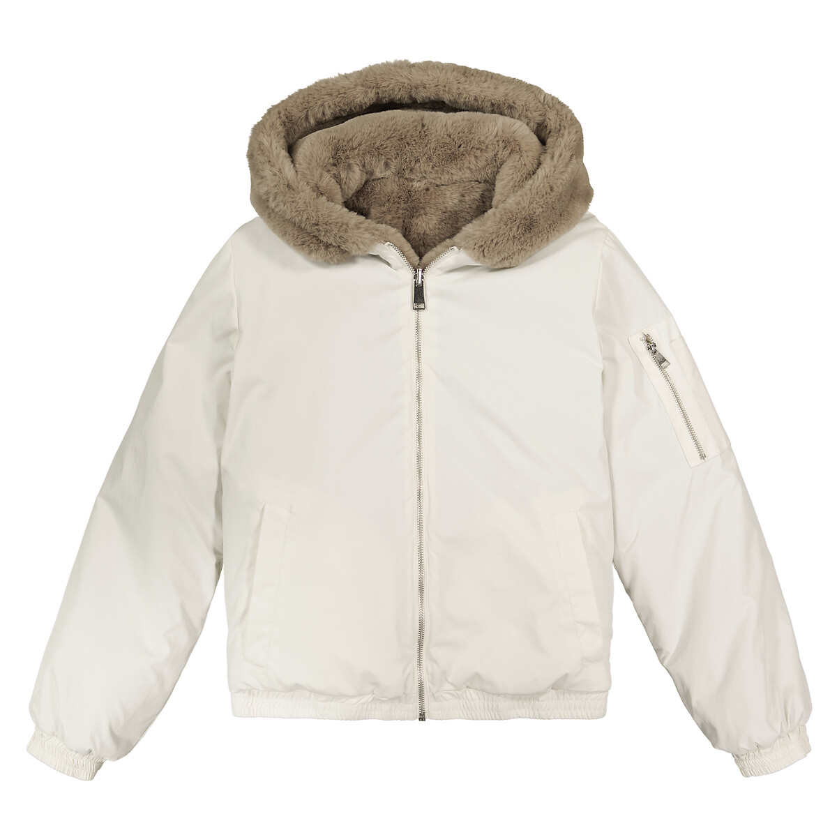 Wendbare Kapuzenjacke, 1 Seite Webpelz von LA REDOUTE COLLECTIONS