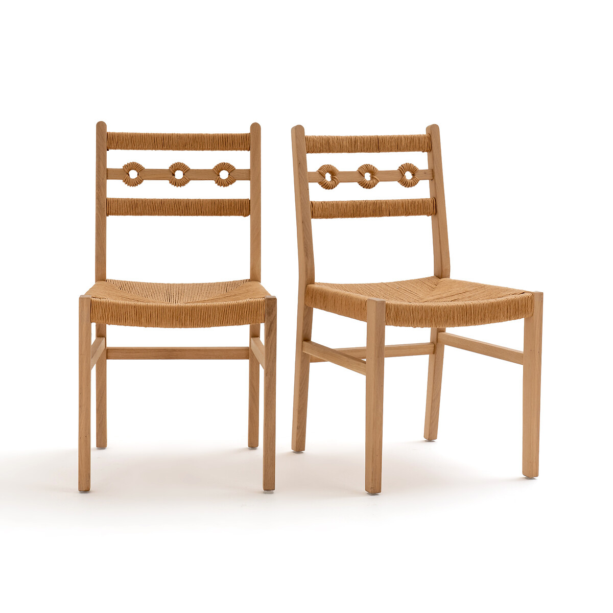 2er-Set Stühle Menorca, Eiche und Schnurgeflecht von LA REDOUTE INTERIEURS