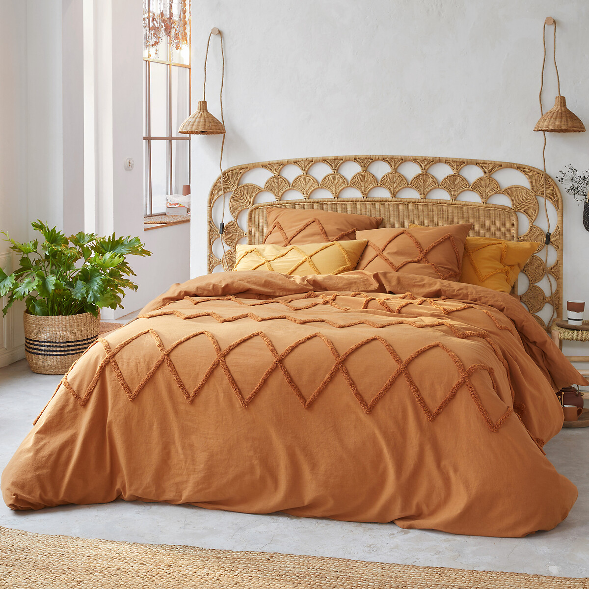 Bettbezug Assa aus Baumwolle, Karamell von LA REDOUTE INTERIEURS