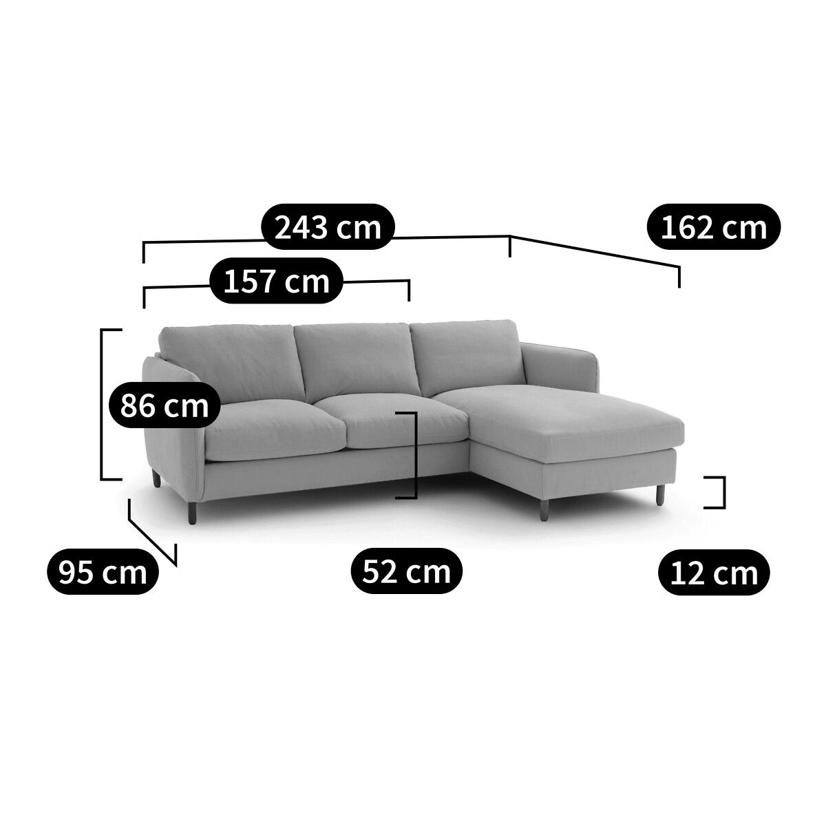 Eckschlafsofa Ecke rechts.Loméo, Polyester meliert von LA REDOUTE INTERIEURS