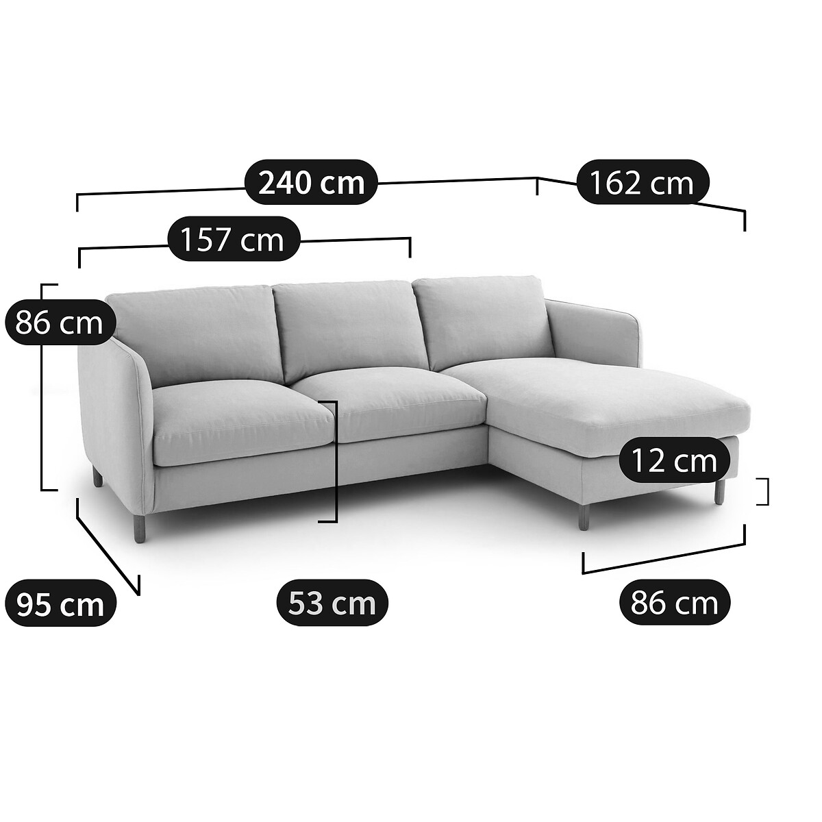 Ecksofa Loméo mit Ecke links, Samt von LA REDOUTE INTERIEURS