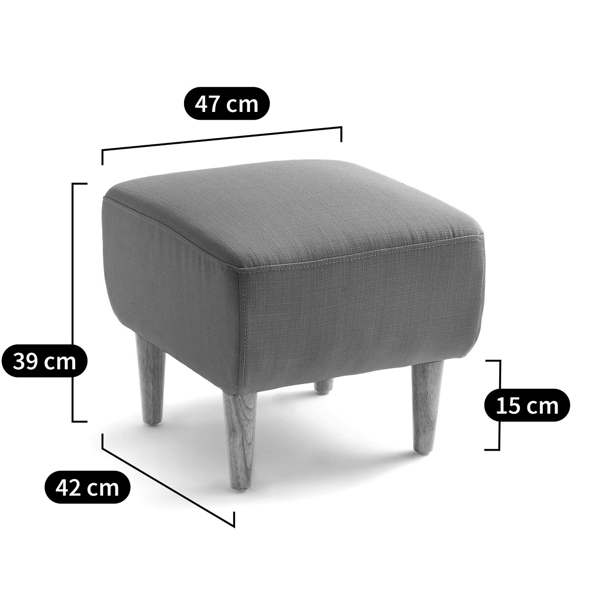 Hocker Jimi, Polyester/Baumwolle von LA REDOUTE INTERIEURS