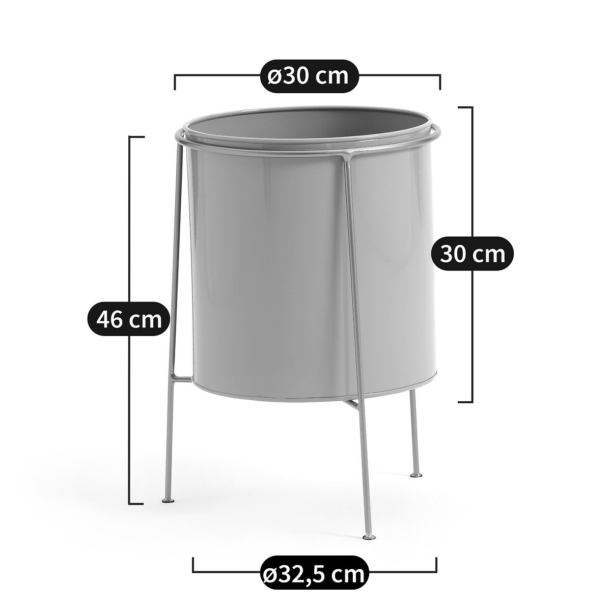 Übertopf Inaya mit Ständer, Eisen/Messing-Optik, Ø 30 cm von LA REDOUTE INTERIEURS