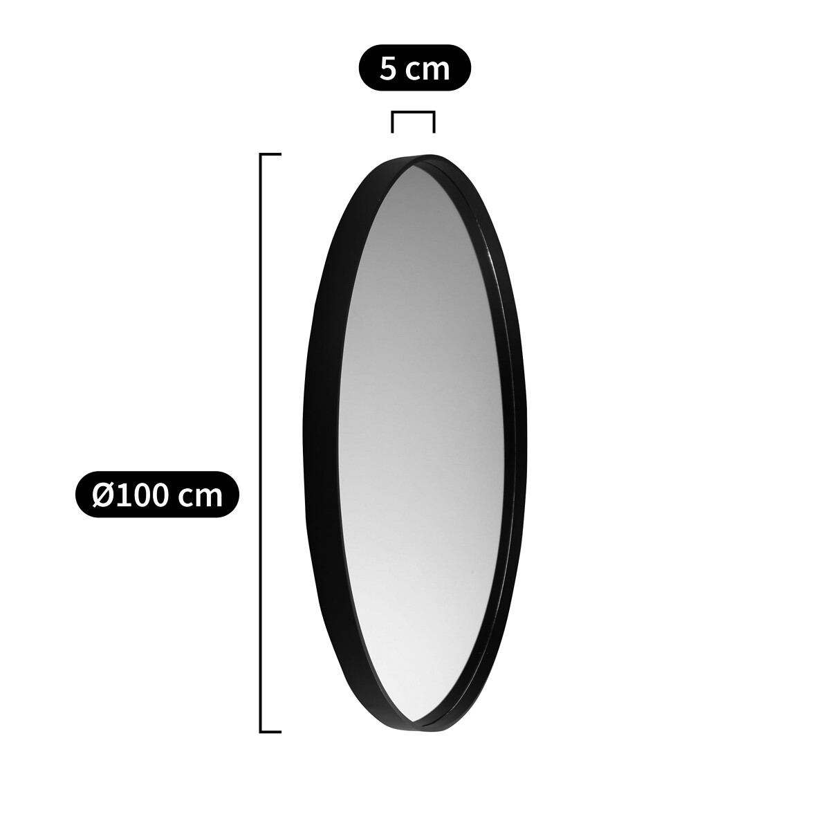 Runder Spiegel Alaria, schwarzer Rahmen, Ø 100 cm von LA REDOUTE INTERIEURS