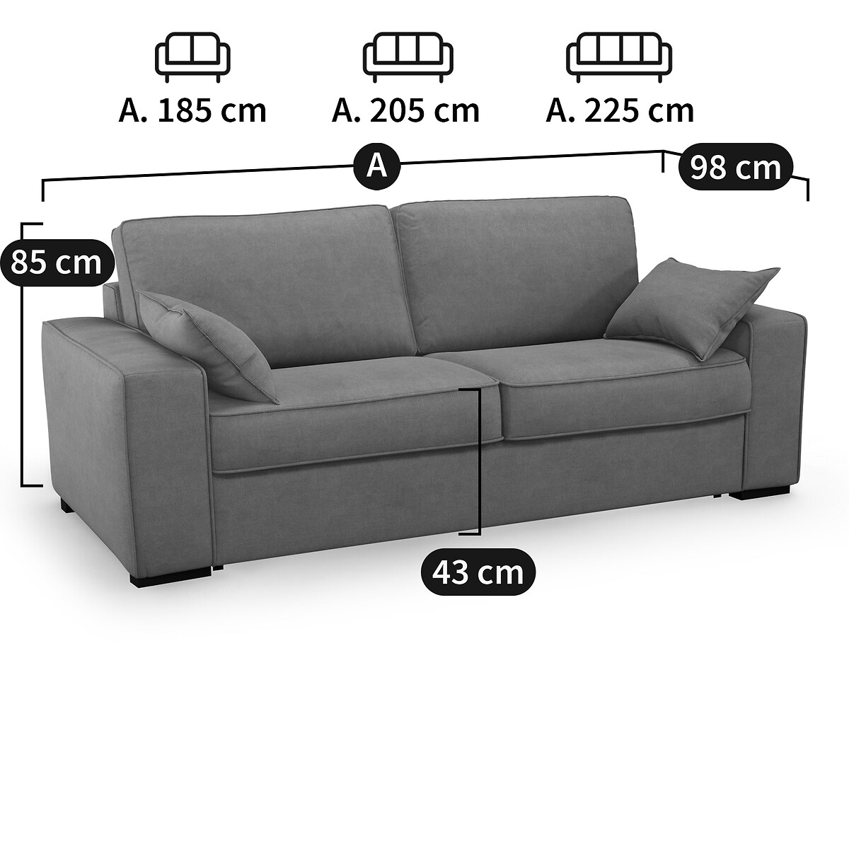 Schlafsofa Cécilia, Baumwolle/Leinen, Latex von LA REDOUTE INTERIEURS