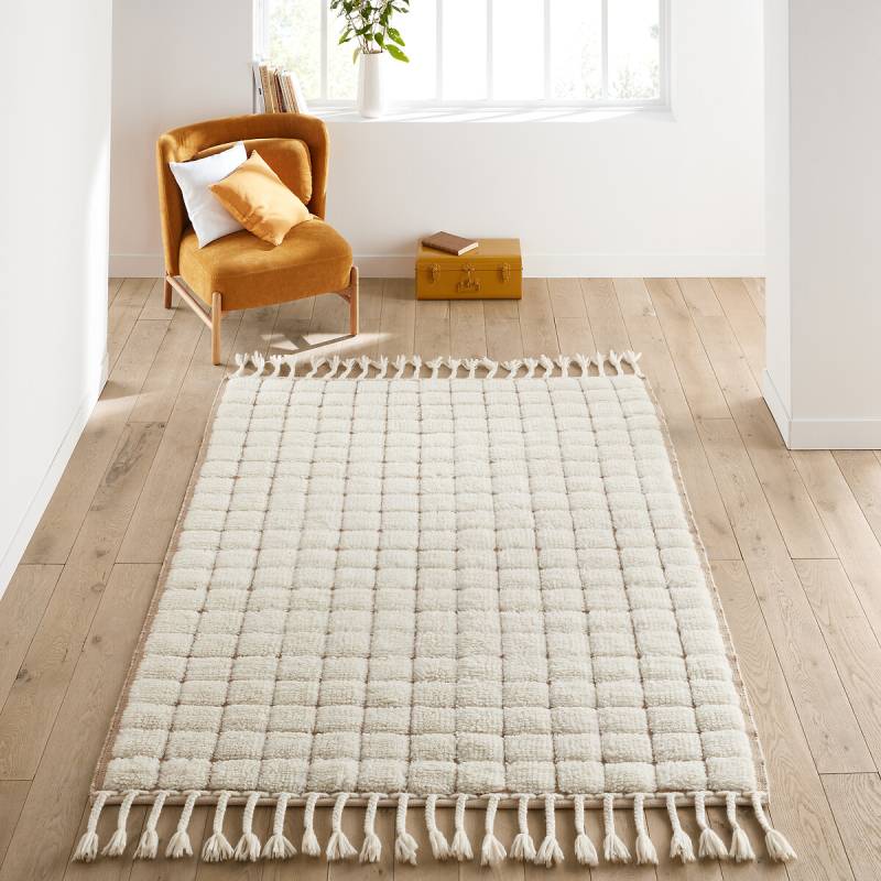 Teppich Ladama, Wolle mit Schachbrettmuster von LA REDOUTE INTERIEURS