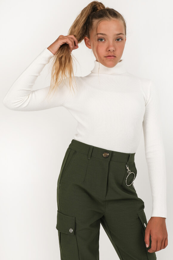 LA SHADY GIRLS Gerippter Crop Strickpullover | Offwhite | Damen  | 10 von LA SHADY GIRLS