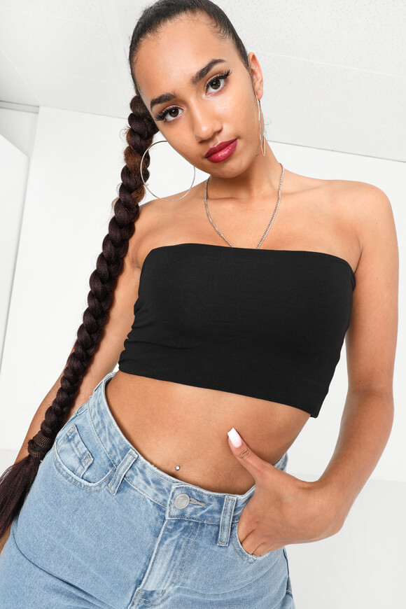 LA SHADY Bandeau Crop Top | Schwarz | Damen  | S von LA SHADY