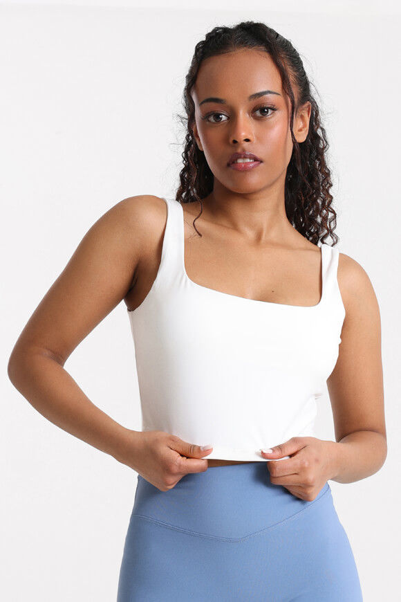 LA SHADY Crop Trägertop | Offwhite | Damen  | XS von LA SHADY