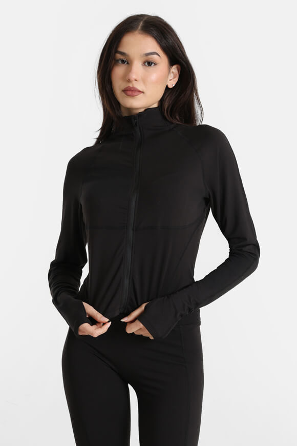 LA SHADY Crop Trainingsjacke | Schwarz | Damen  | XS von LA SHADY
