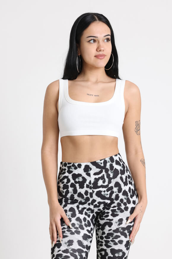 LA SHADY Geripptes Crop Top | Offwhite | Damen  | M von LA SHADY