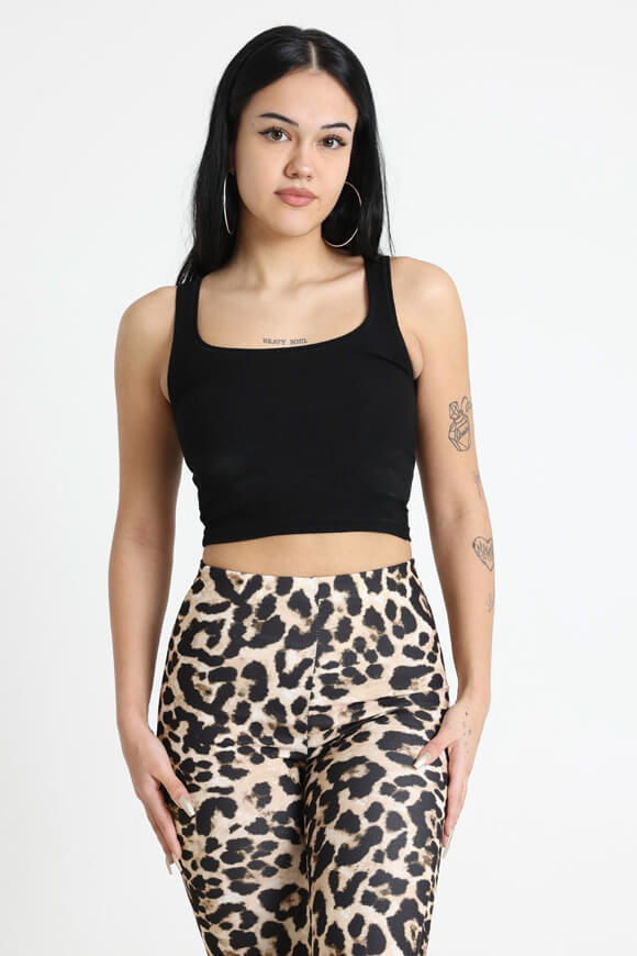 LA SHADY Geripptes Crop Top | Schwarz | Damen  | L von LA SHADY