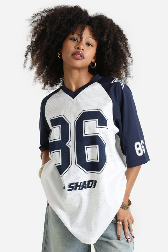 LA SHADY Mesh Oversize T-Shirt | Offwhite + Marineblau | Damen | M LA SHADY Mesh Oversize T-Shirt | Offwhite + Marineblau | Damen | M von LA SHADY