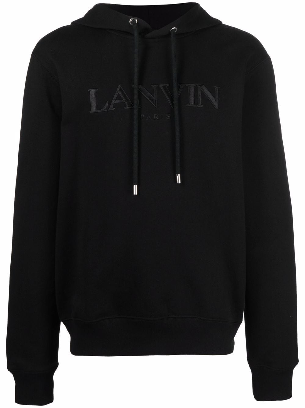 Lanvin Black Logo Embroidered Hoodie von Lanvin