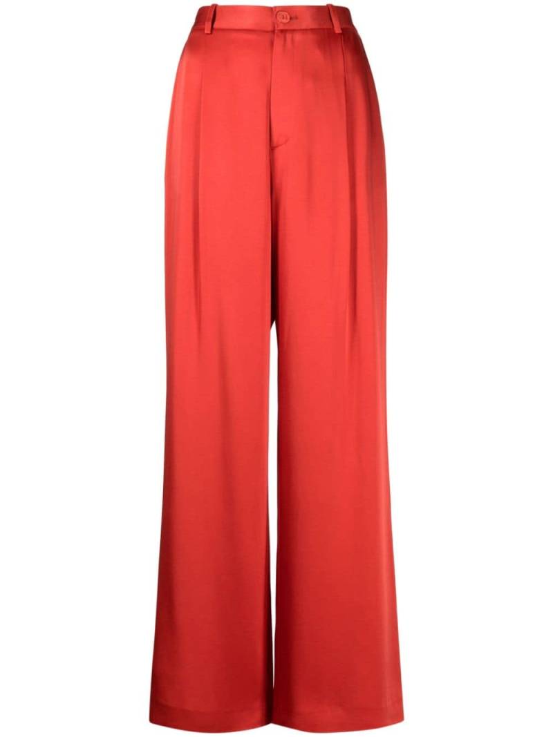 LAPOINTE satin-trim wide-leg trousers - Red von LAPOINTE