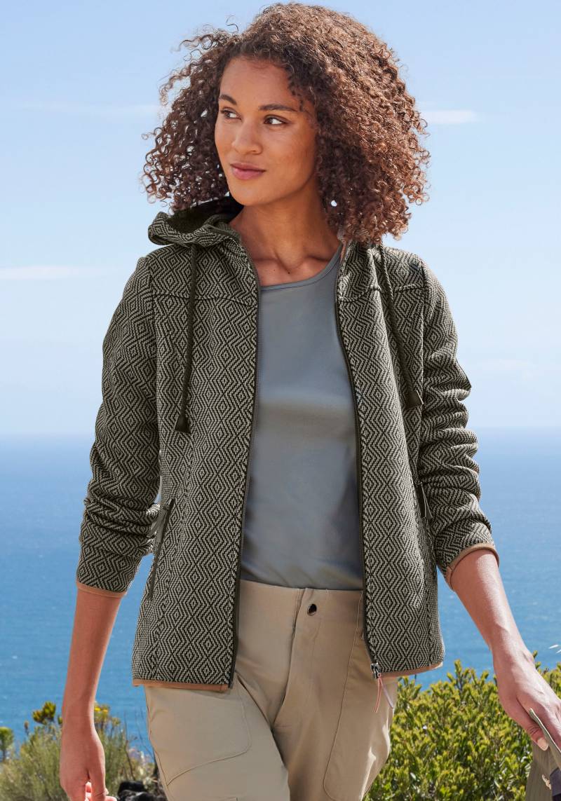 LASCANA ACTIVE Fleecejacke, mit Kapuze, Trekkingjacke mit Kapuze von LASCANA ACTIVE
