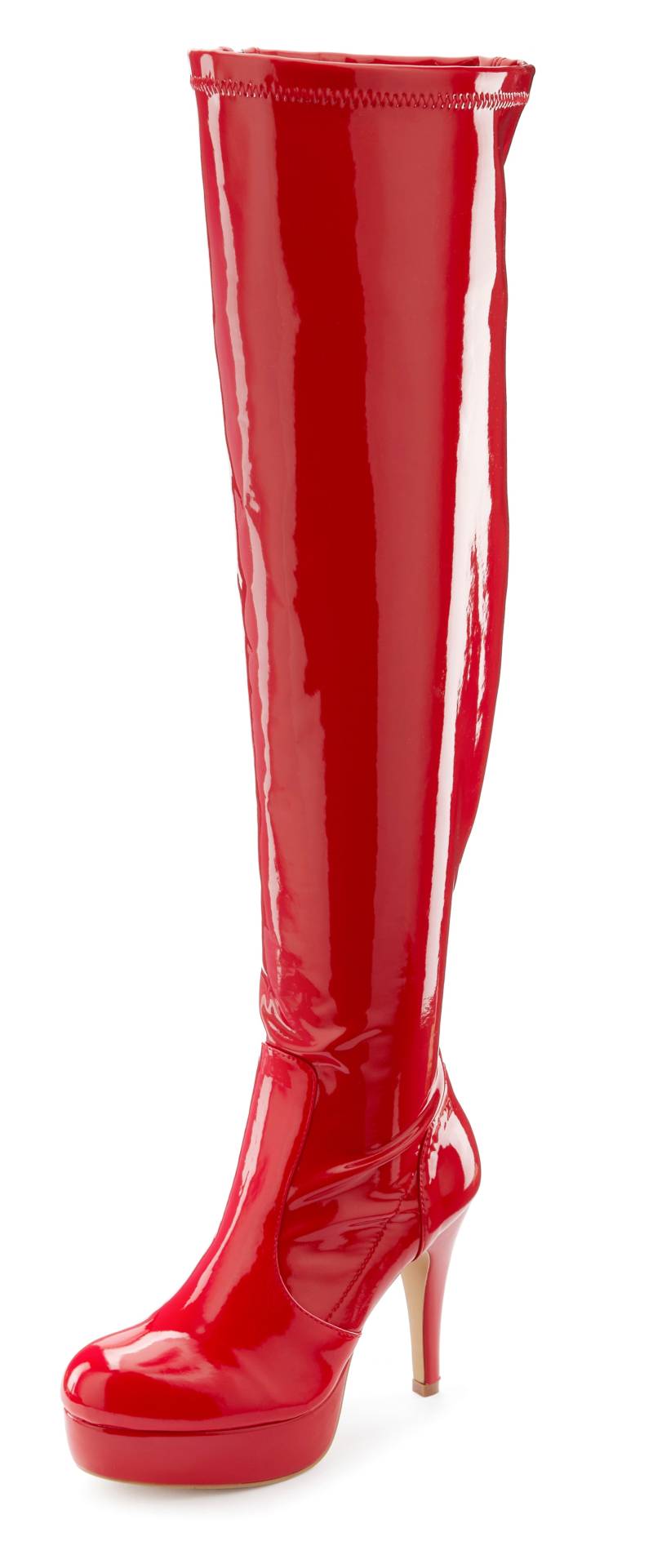 LASCANA Belle Affaire Overkneestiefel »High-Heel-Stiefelette mit Plateau,«, in erotischer Lack-Optik von LASCANA Belle Affaire