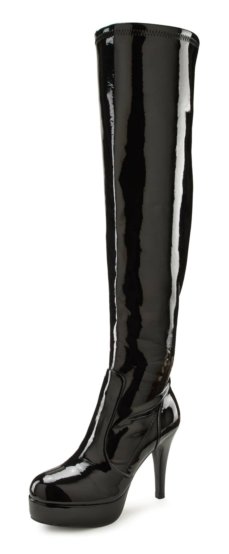 LASCANA Belle Affaire Overkneestiefel »High-Heel-Stiefelette mit Plateau,«, in erotischer Lack-Optik von LASCANA Belle Affaire