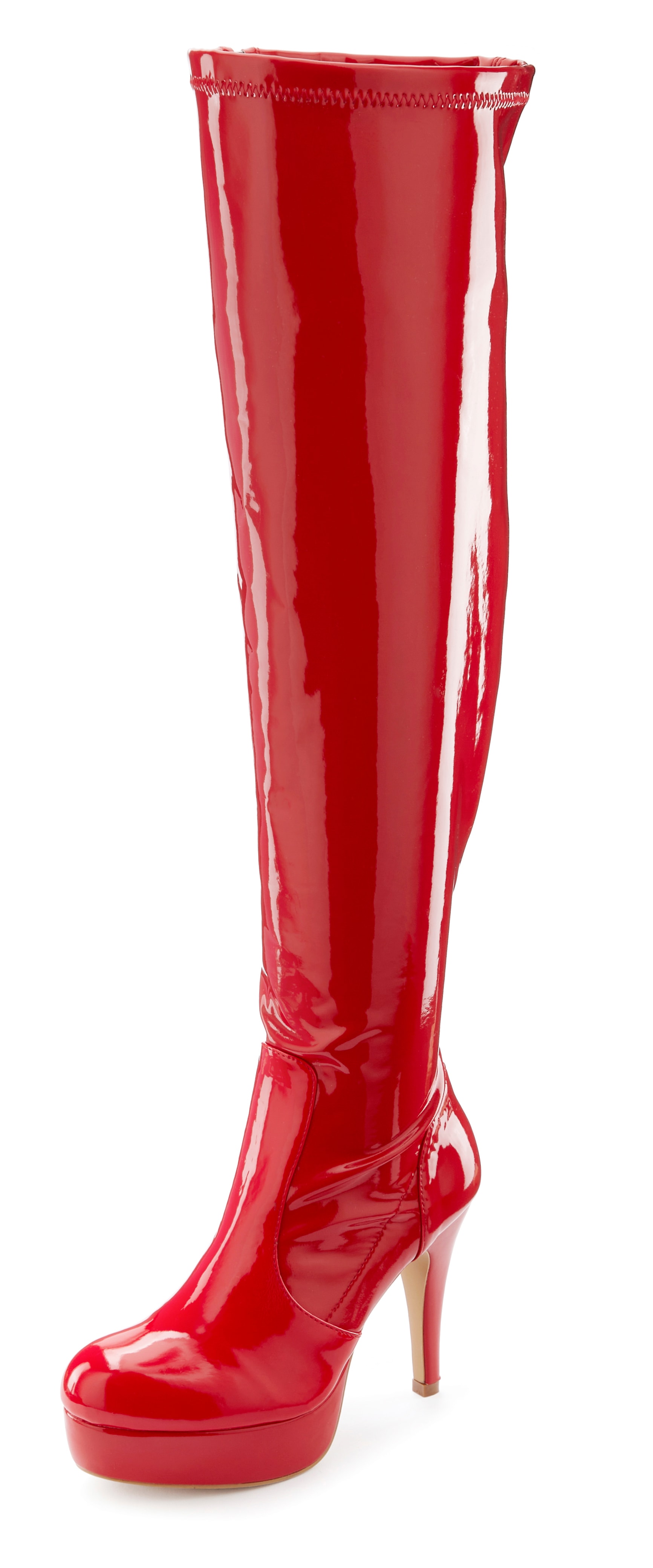 LASCANA Belle Affaire Overkneestiefel »High-Heel-Stiefelette mit Plateau,«, in erotischer Lack-Optik von LASCANA Belle Affaire