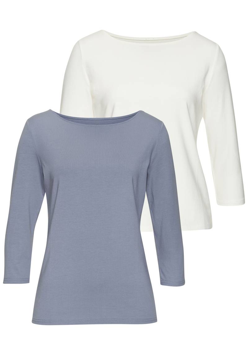 LASCANA 3/4-Arm-Shirt, (2er-Pack), aus elastischer Baumwoll-Modal-Qualität von LASCANA