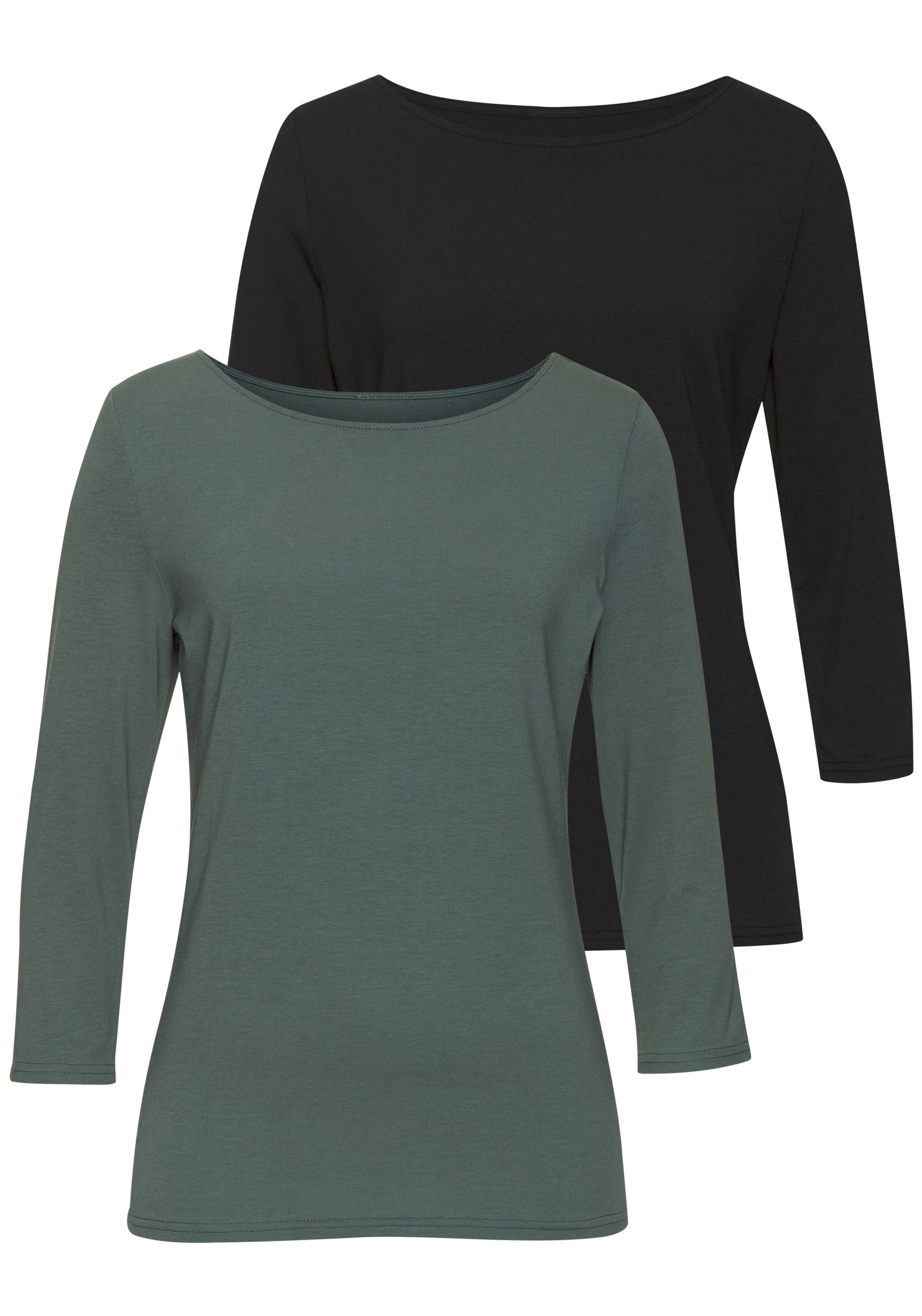 LASCANA 3/4-Arm-Shirt, (2er-Pack), aus elastischer Baumwoll-Modal-Qualität von LASCANA