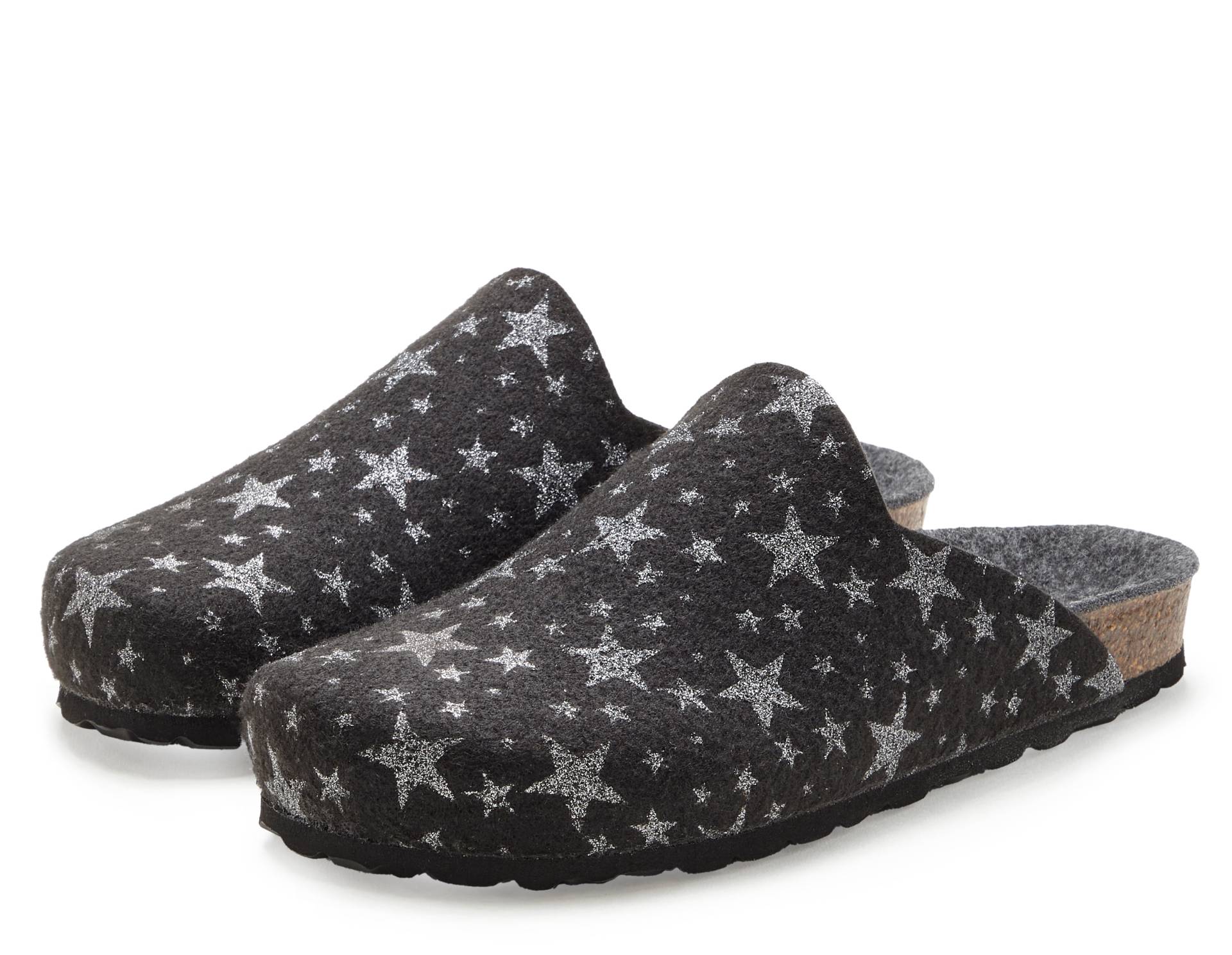 Vivance Pantolette »Hausschuh, Clog, Pantoffel,«, aus Filz mit wärmenden Korkfussbett & Sternenprint Vivance Pantolette »Hausschuh, Clog, Pantoffel,«, aus Filz mit wärmenden Korkfussbett & Sternenprint von Vivance