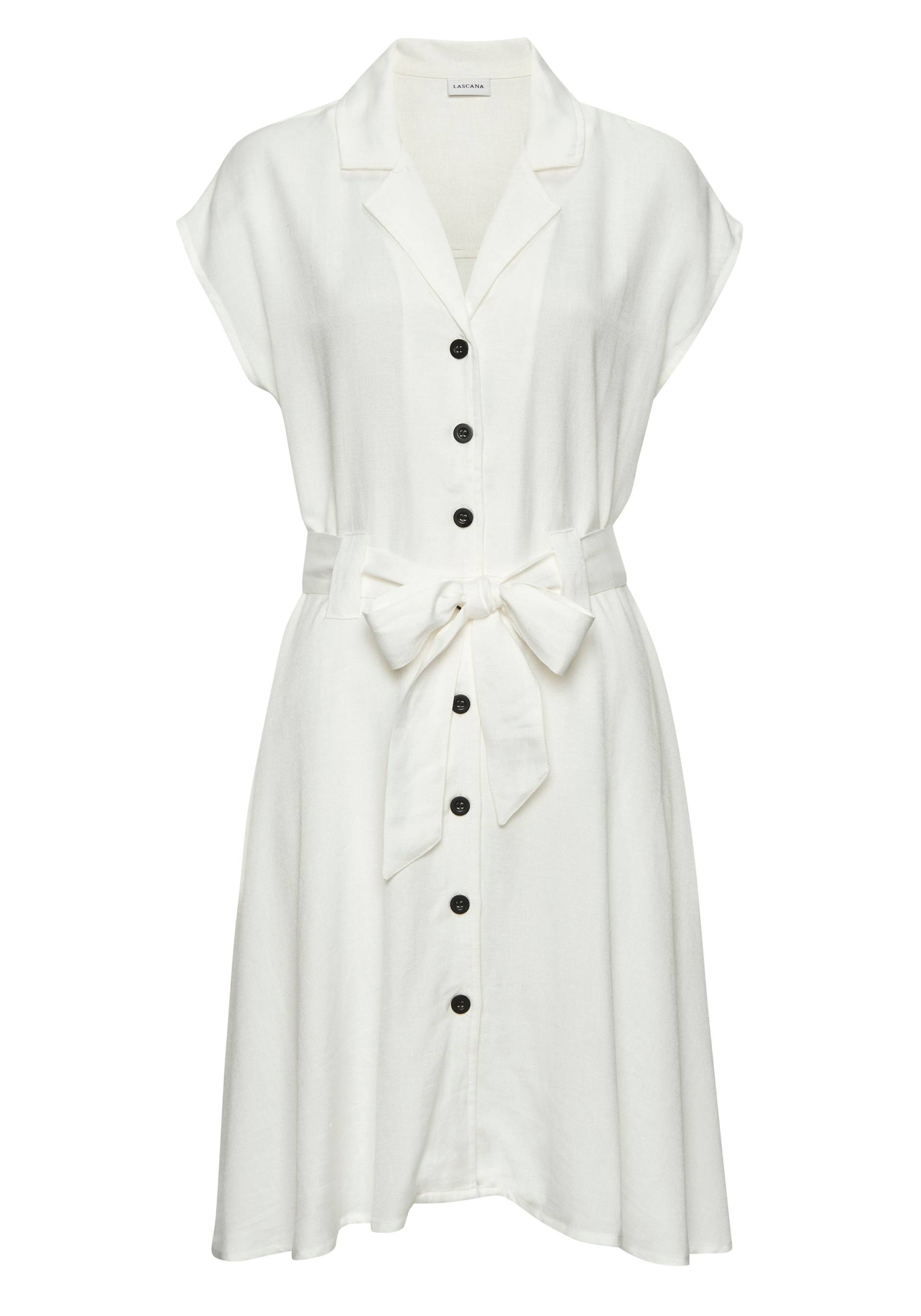 LASCANA Hemdblusenkleid, (mit Bindegürtel), aus Leinenmix von LASCANA