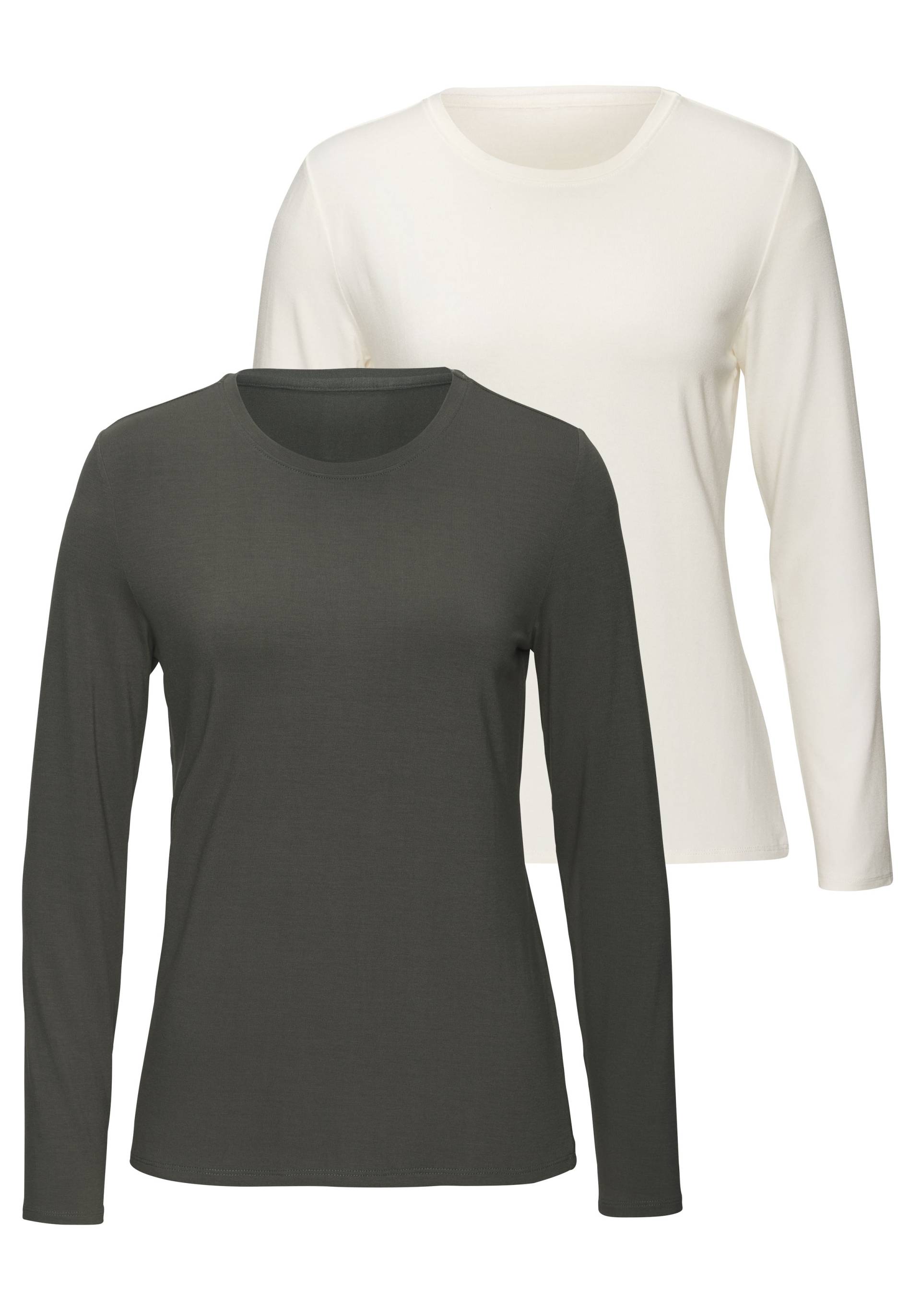 LASCANA Langarmshirt »aus weichem Viskose-Stretch«, (2er-Pack) LASCANA Langarmshirt »aus weichem Viskose-Stretch«, (2er-Pack) von LASCANA