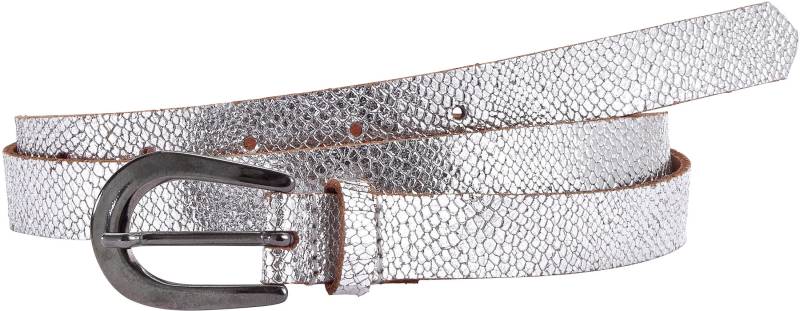 LASCANA Hüftgürtel »Ledergürtel«, schmaler Gürtel in Metallic-Snake-Optik, für Hosen, Jeans & Kleider von LASCANA