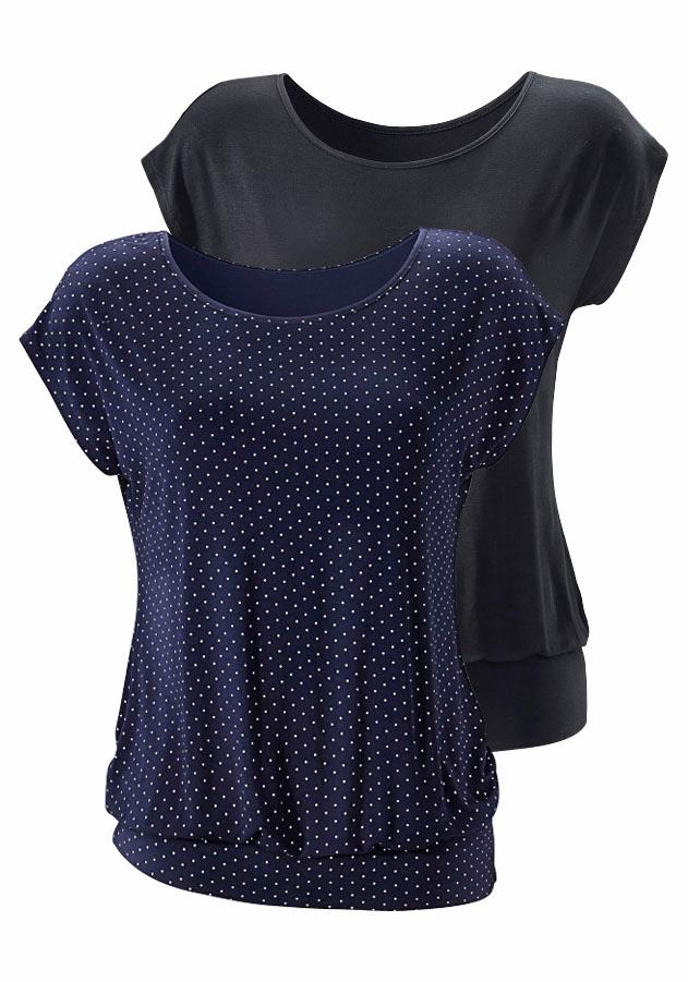 LASCANA Longshirt »mit breitem Bund«, (2er-Pack), aus weichem Viskose-Stretch von LASCANA