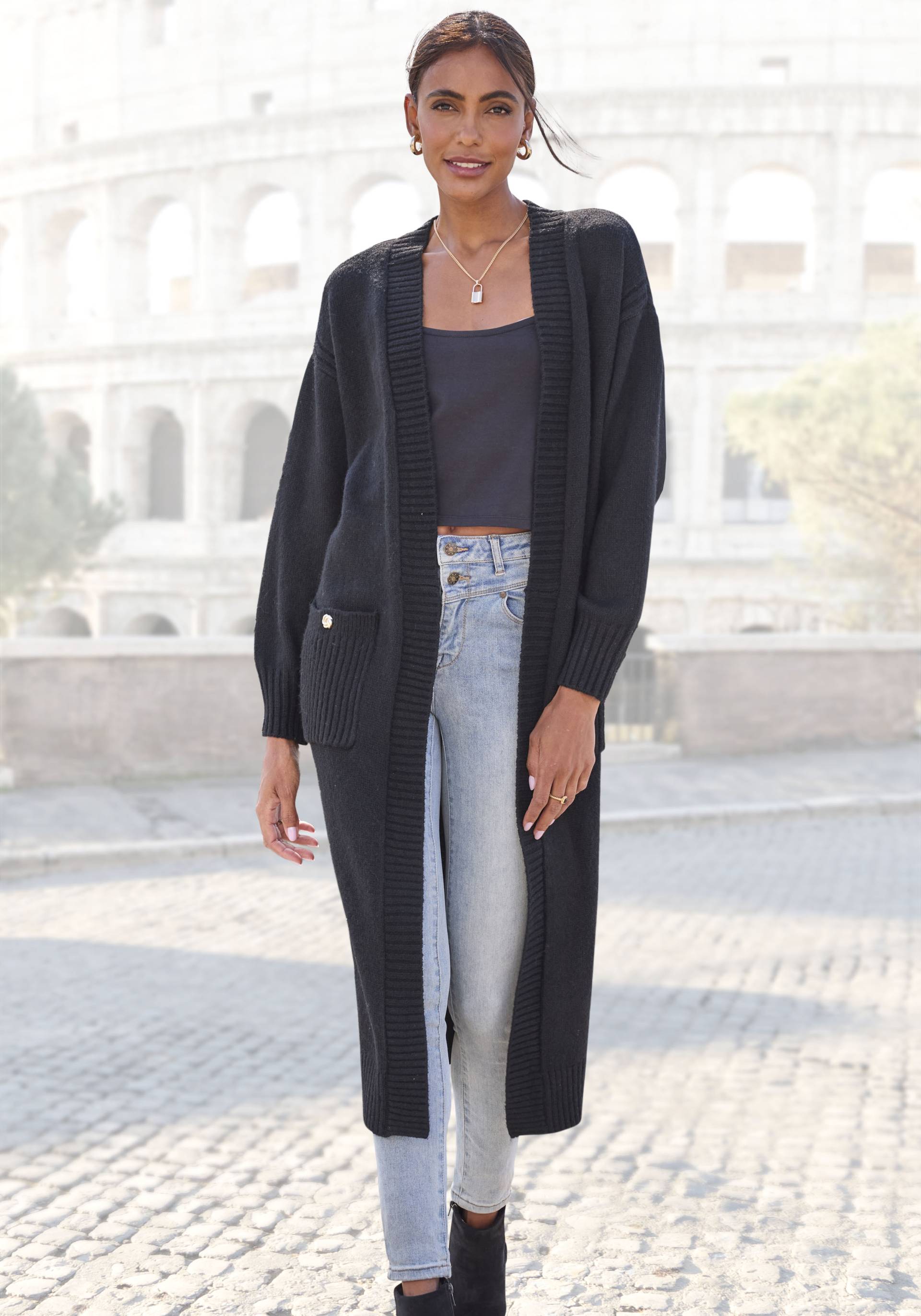 LASCANA Longstrickjacke, aus kuscheligem Strick von LASCANA