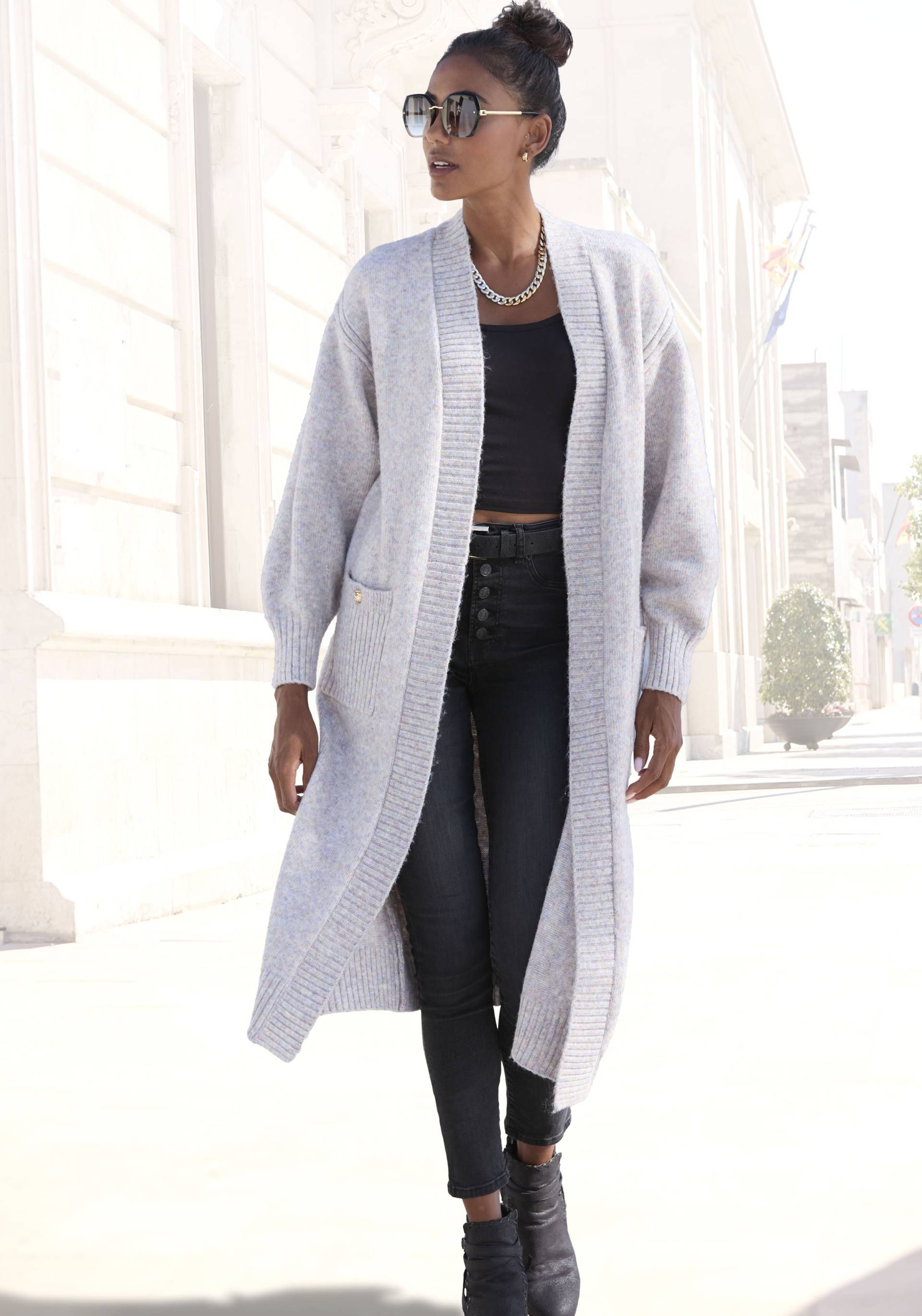 LASCANA Longstrickjacke, aus kuscheligem Strick von LASCANA