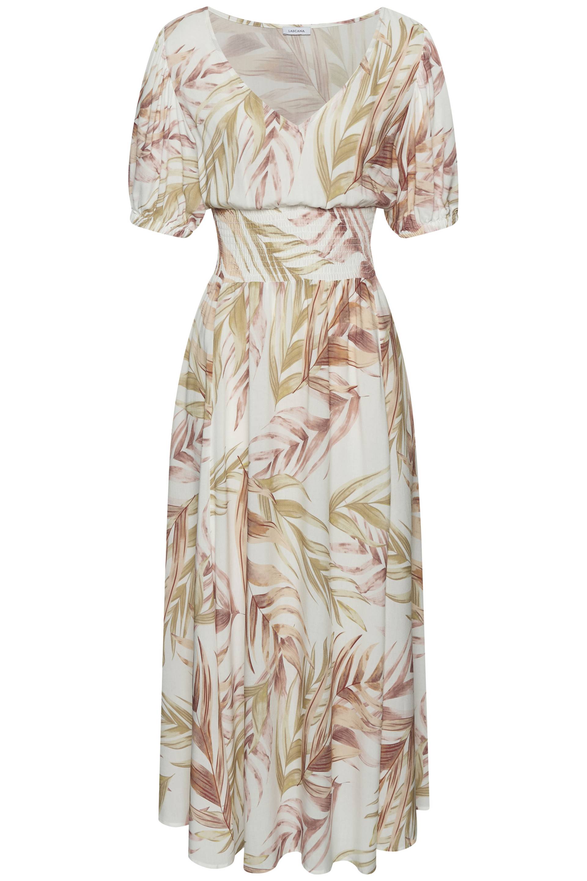 LASCANA Maxikleid, mit Alloverprint und gesmokter Taille, luftiges Sommerkleid LASCANA Maxikleid, mit Alloverprint und gesmokter Taille, luftiges Sommerkleid von LASCANA