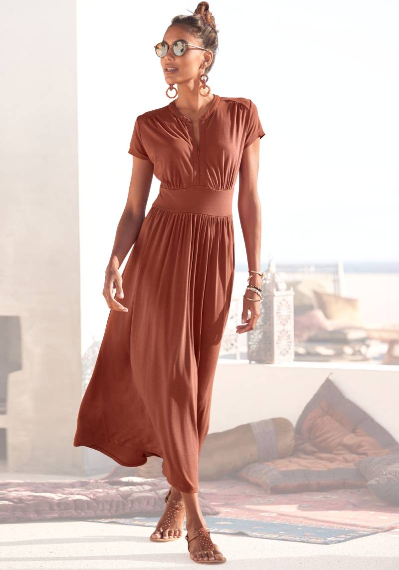 LASCANA Midikleid, mit Reissverschluss am Ausschnitt, figurbetont, sportlich-elegant von LASCANA