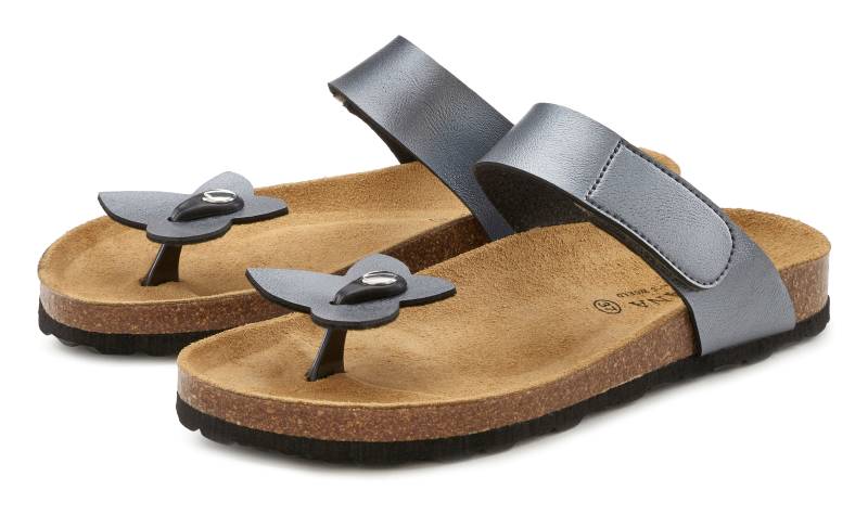 LASCANA Pantolette »Mule, Sandale, offener Schuh, Sommerschuh,«, (3 tlg.), mit Komfortkorkfussbett aus Leder und 2 abnehmbaren Oberteilen von LASCANA