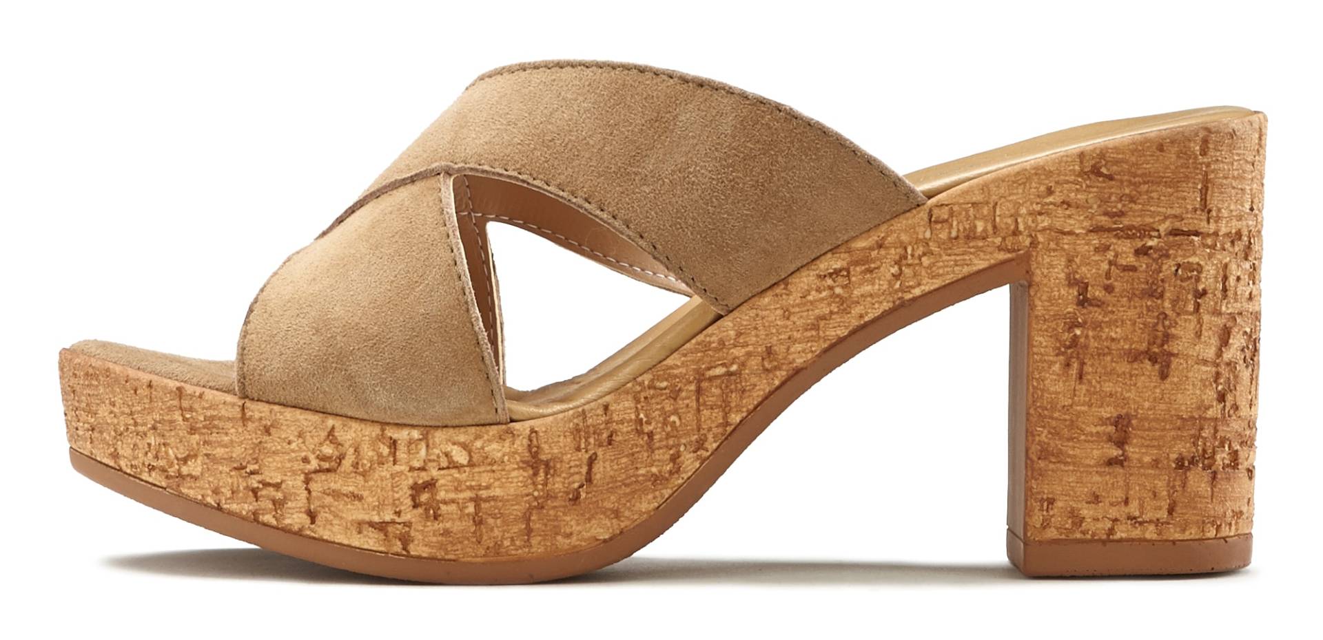 LASCANA Pantolette, Mule, Sandale, offener Schuh aus Leder mit Blockabsatz LASCANA Pantolette, Mule, Sandale, offener Schuh aus Leder mit Blockabsatz von LASCANA
