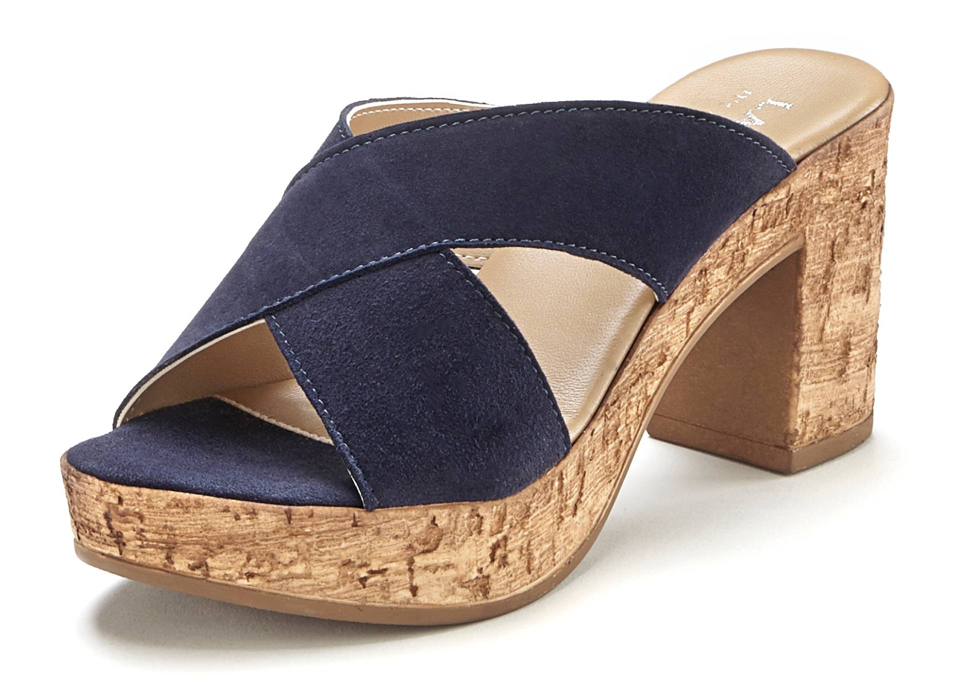 LASCANA Pantolette, Mule, Sandale, offener Schuh aus Leder mit Blockabsatz LASCANA Pantolette, Mule, Sandale, offener Schuh aus Leder mit Blockabsatz von LASCANA