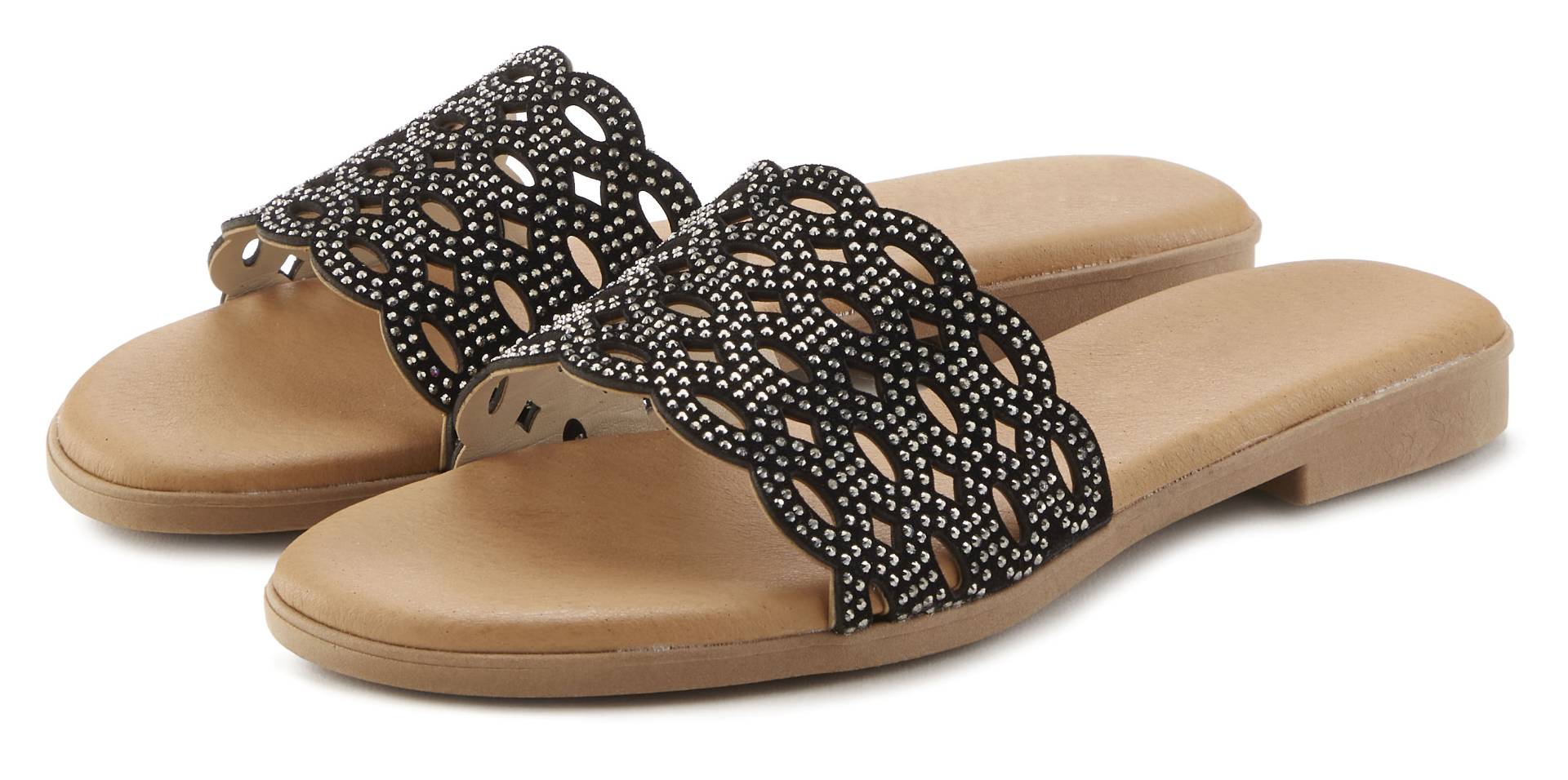 LASCANA Pantolette, Mule, Sandale, offener Schuh aus Leder mit kleinen Cut-Outs LASCANA Pantolette, Mule, Sandale, offener Schuh aus Leder mit kleinen Cut-Outs von LASCANA