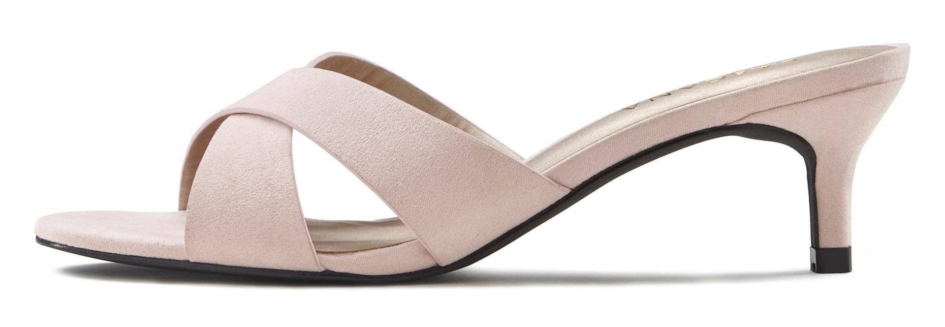 LASCANA Pantolette, Mule, Sandale, offener Schuh mit kleinem Absatz in modischer Form LASCANA Pantolette, Mule, Sandale, offener Schuh mit kleinem Absatz in modischer Form von LASCANA