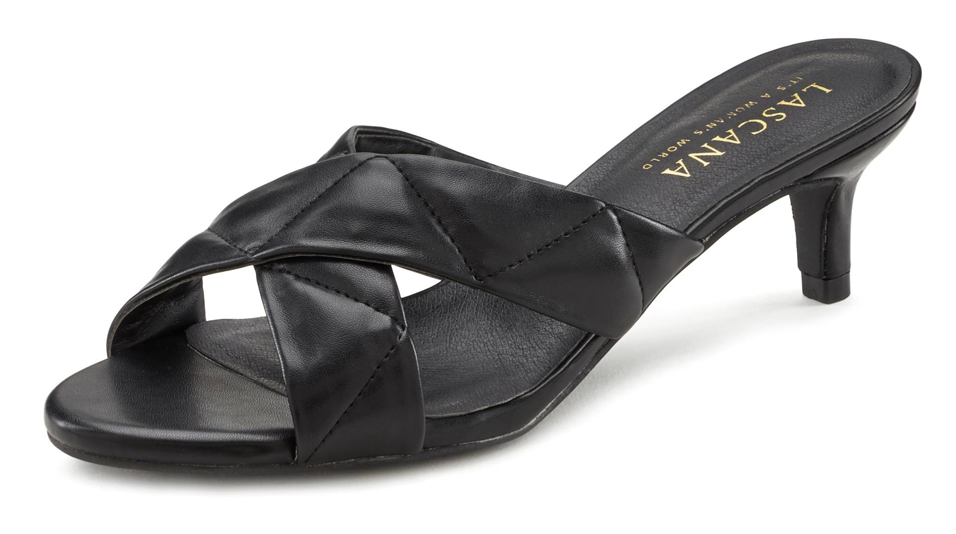 LASCANA Pantolette, Mule, Sandale, offener Schuh, im Stepp-Design mit Kitten-Heel LASCANA Pantolette, Mule, Sandale, offener Schuh, im Stepp-Design mit Kitten-Heel von LASCANA