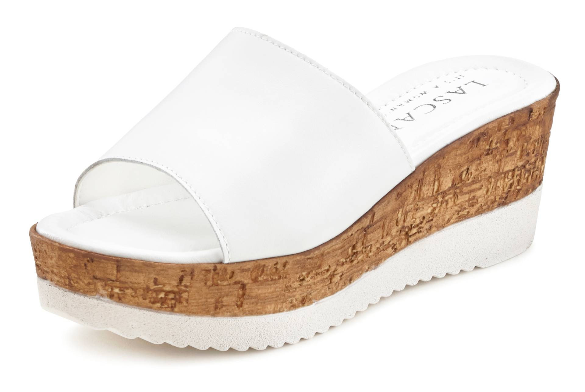 LASCANA Pantolette »Sommerschuh,«, Mule, Sandale, offener Schuh aus Leder mit Keilabsatz LASCANA Pantolette »Sommerschuh,«, Mule, Sandale, offener Schuh aus Leder mit Keilabsatz von LASCANA