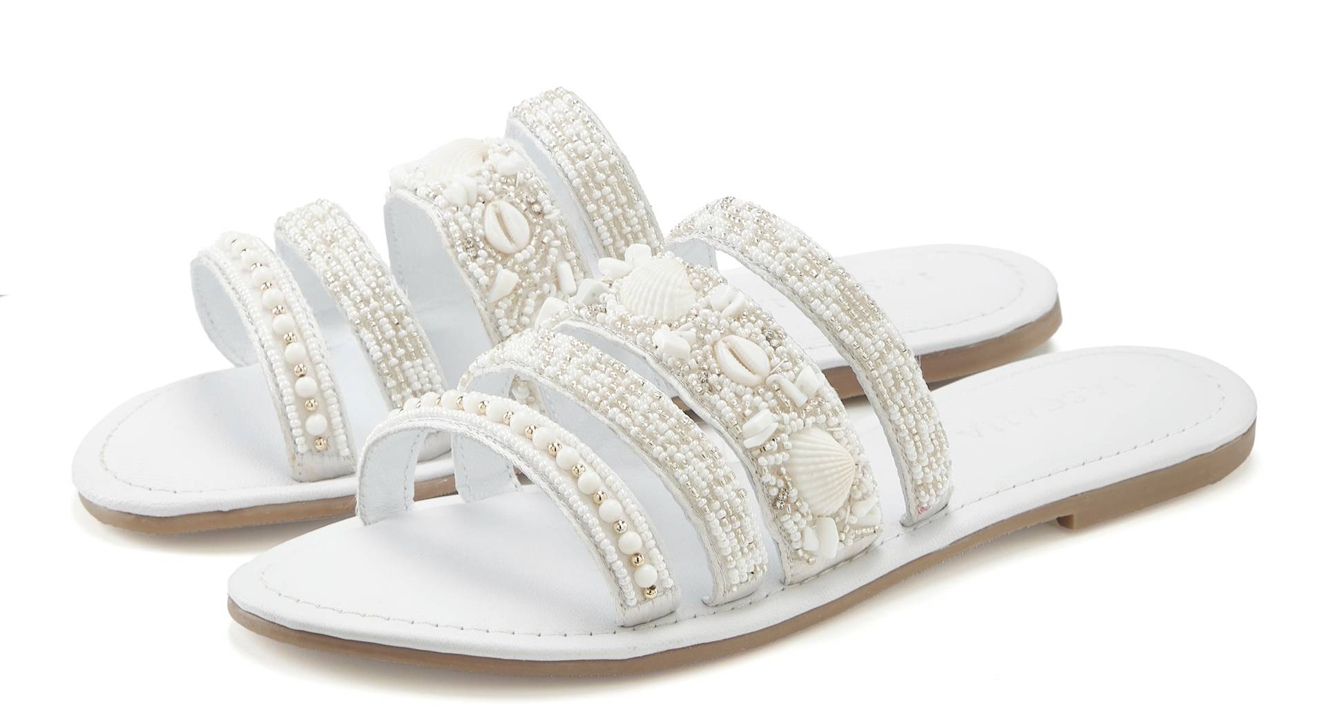 LASCANA Pantolette »Sandale, Sommerschuh, Mule,«, mit aufwendig verzierten Riemchen von LASCANA