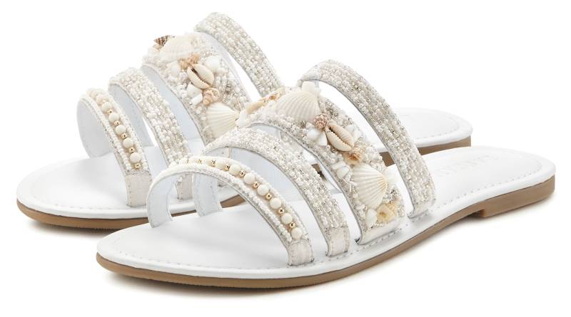 LASCANA Pantolette »Sandale, Sommerschuh, Mule,«, mit aufwendig verzierten Riemchen von LASCANA