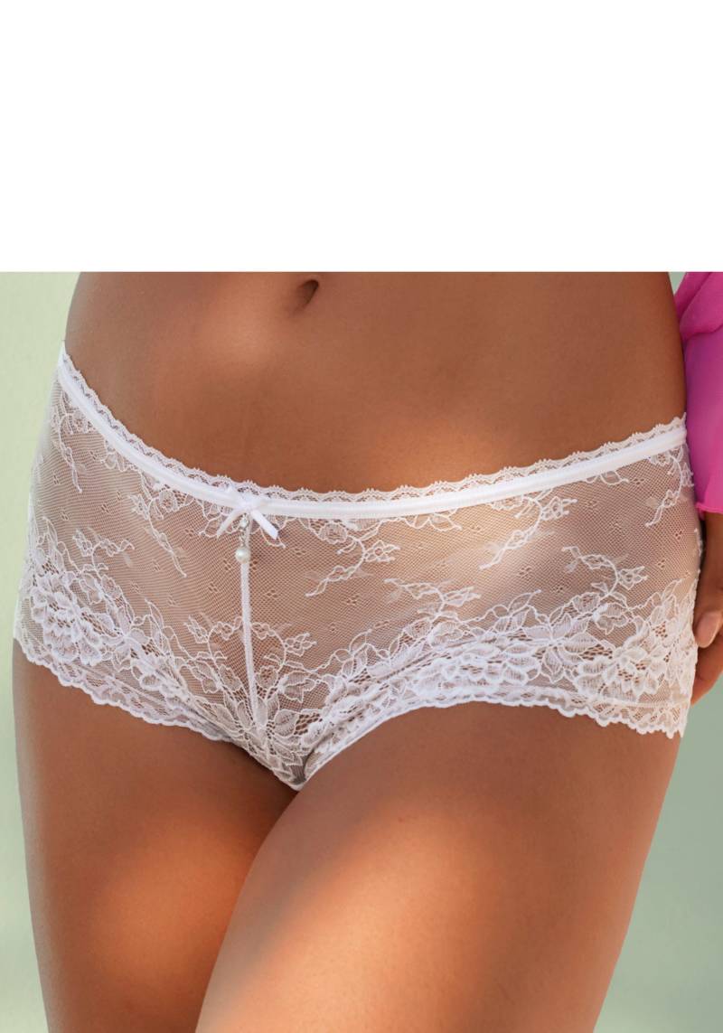 LASCANA Panty, aus dezent transparenter Jacquardspitze mit edlem Perlenaccessoire von LASCANA