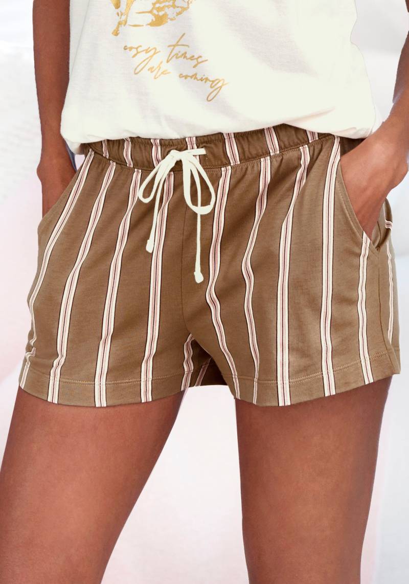 LASCANA Pyjamashorts, mit Druck von LASCANA