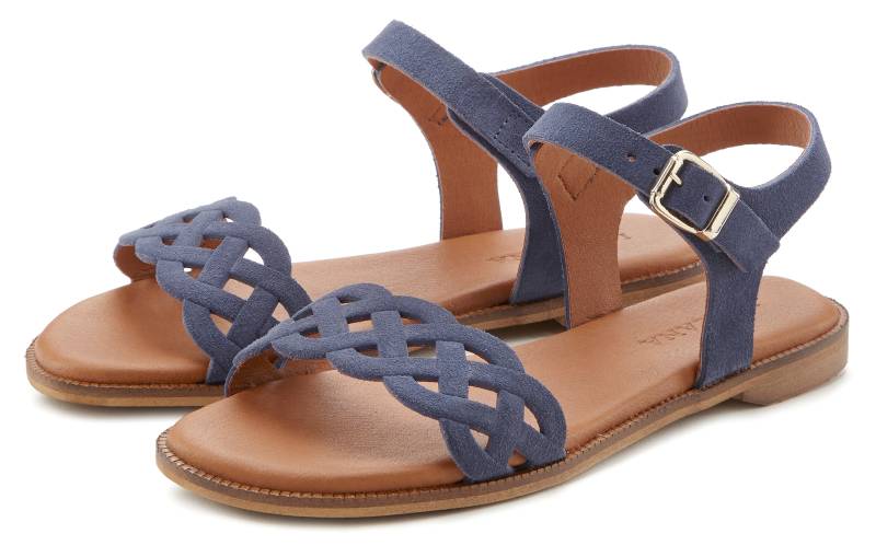 LASCANA Sandale »Sommerschuh«, Sandalette, Sommerschuh aus Leder mit Cut-Outs und weicher Innensohle von LASCANA
