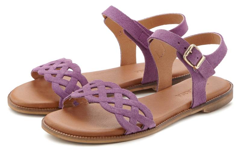 LASCANA Sandale »Sommerschuh«, Sandalette, Sommerschuh aus Leder mit Cut-Outs und weicher Innensohle von LASCANA