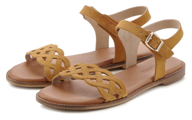LASCANA Sandale »Sommerschuh«, Sandalette, Sommerschuh aus Leder mit Cut-Outs und weicher Innensohle von LASCANA